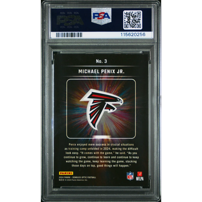 PSA 10 Graded 2024 Panini Donruss Optic Michael Penix Jr Falcons RC Card