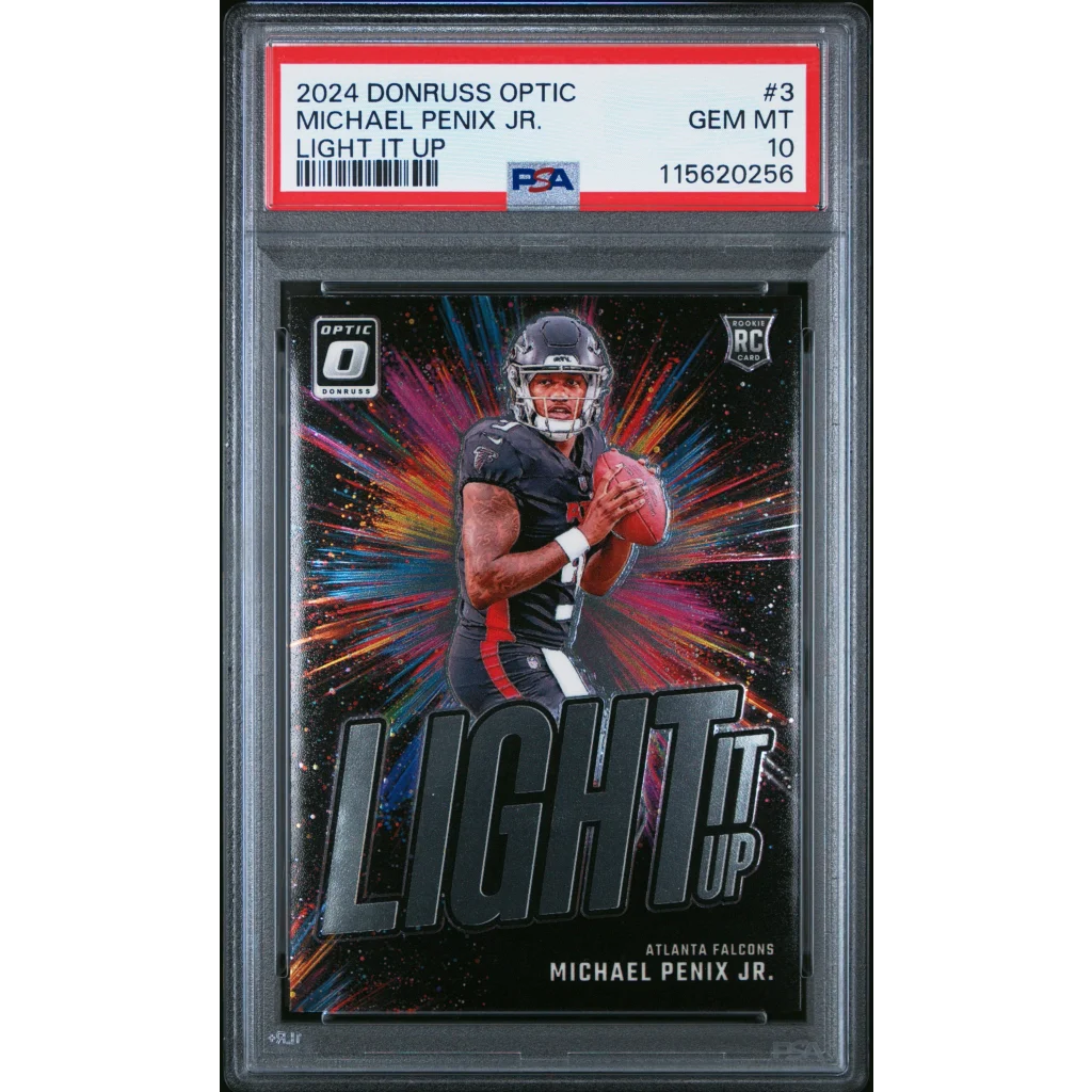 Graded PSA 10 2024 Panini Donruss Optic Michael Penix Jr Light It Up RC