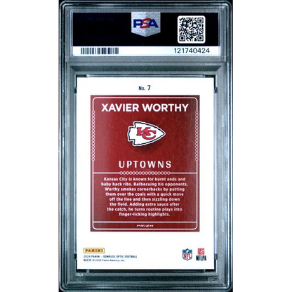 Graded 2024 Panini Donruss Optic Xavier Worthy #7 Uptowns Rookie RC Football Card PSA 10 Gem Mint | PSA 10 Gem Mint Graded Rookie Card | vintageantiquesgifts.com