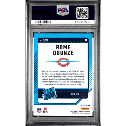Graded 2024 Panini Donruss Rome Odunze Optic Preview Pink Rookie RC PSA 10