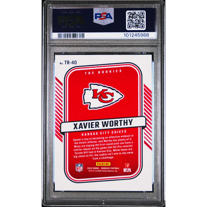 Graded Xavier Worthy 2024 Donruss Rookie Football Card ready to ship