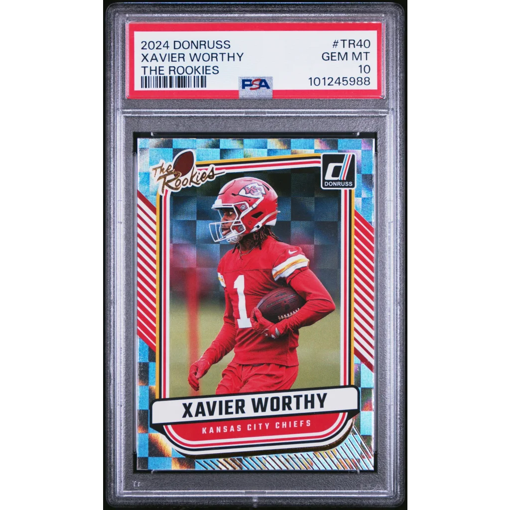 Graded 2024 Donruss Xavier Worthy Rookie Card football trading card ready to ship