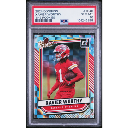 Graded 2024 Donruss Xavier Worthy Rookie Card football trading card ready to ship