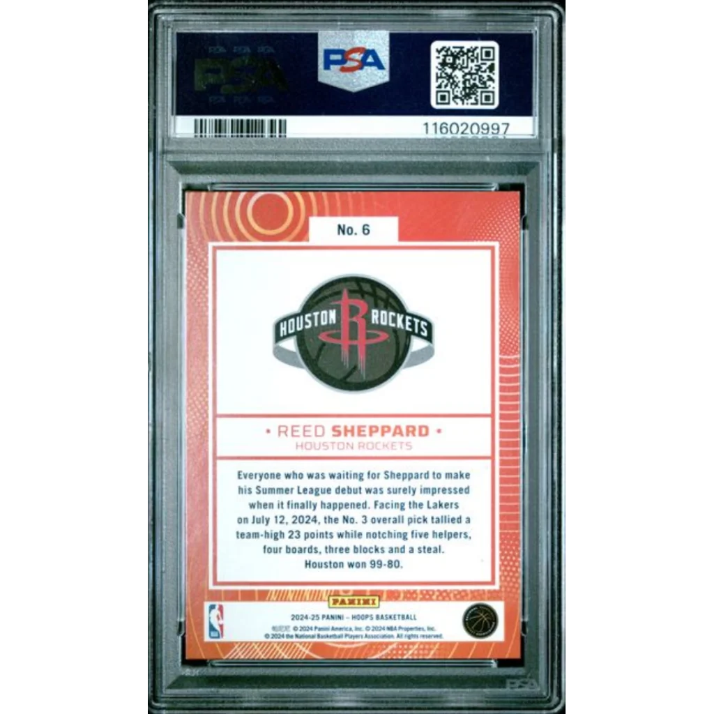 Graded 2024 Panini Hoops Reed Sheppard #6 We Got Next Rookie RC Basketball Card PSA 10 Gem Mint | PSA 10 Gem Mint Graded Rookie Card | vintageantiquesgifts.com