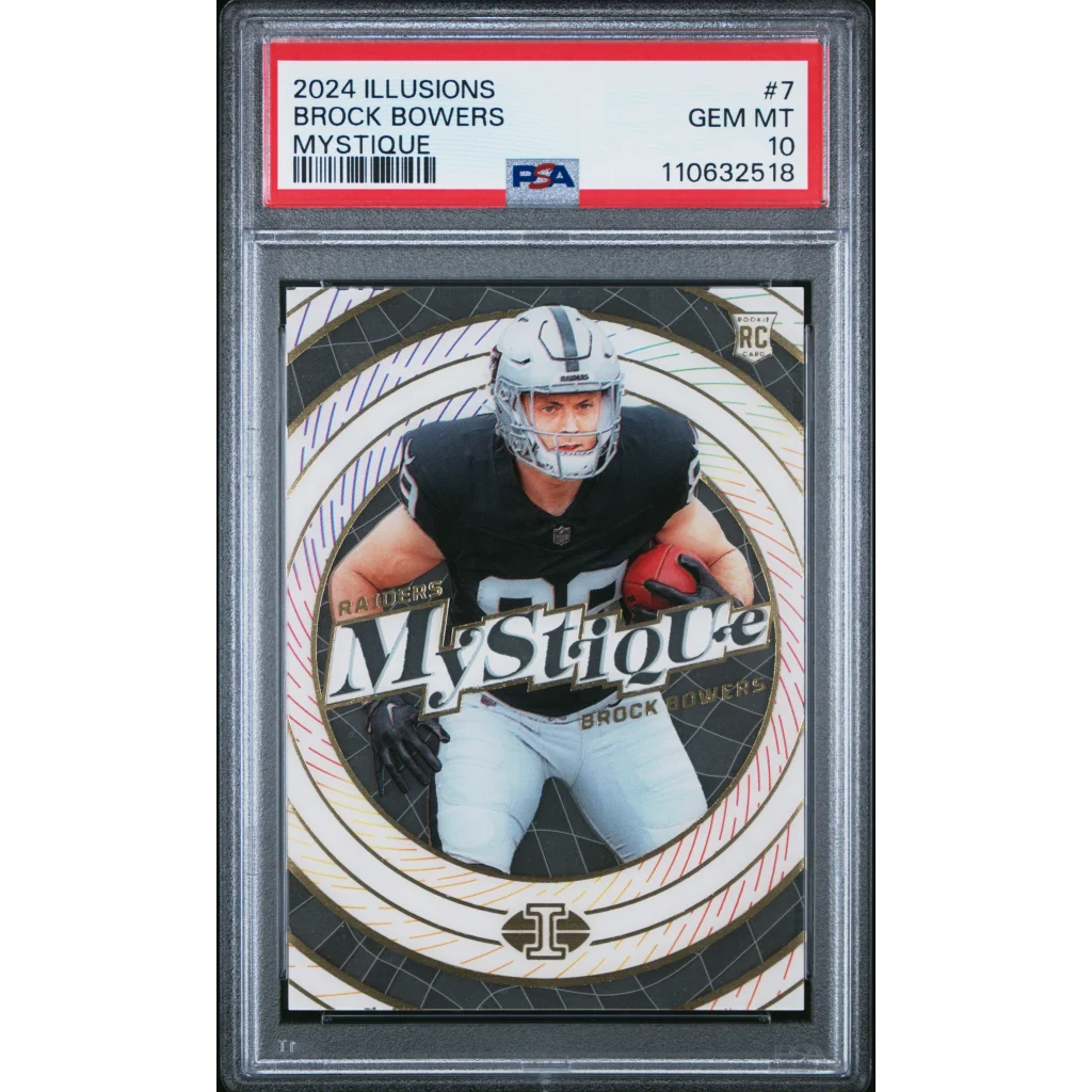 2024 Illusions Brock Bowers Mystique sports card graded PSA GEM MT 10