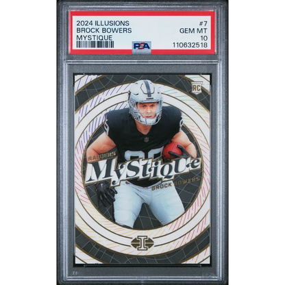 2024 Illusions Brock Bowers Mystique sports card graded PSA GEM MT 10