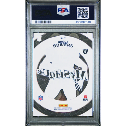 Graded Brock Bowers football card PSA 10 sports rookie card Mystique Gem Mint