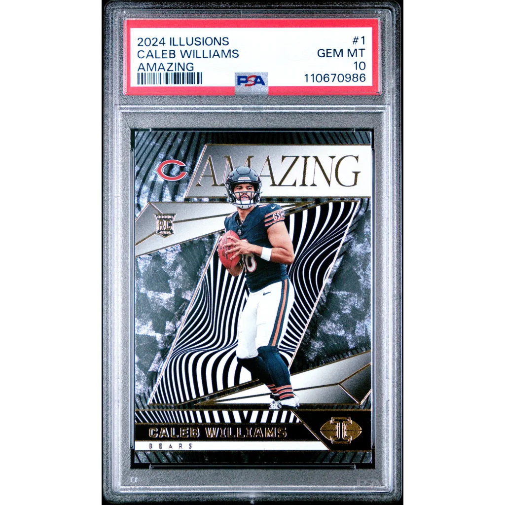PSA graded 2024 Illusions Caleb Williams Amazing football card Gem Mint 10