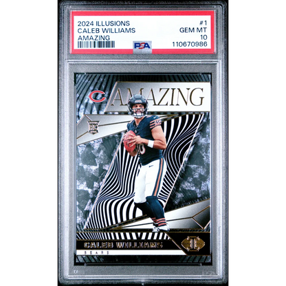 PSA graded 2024 Illusions Caleb Williams Amazing football card Gem Mint 10