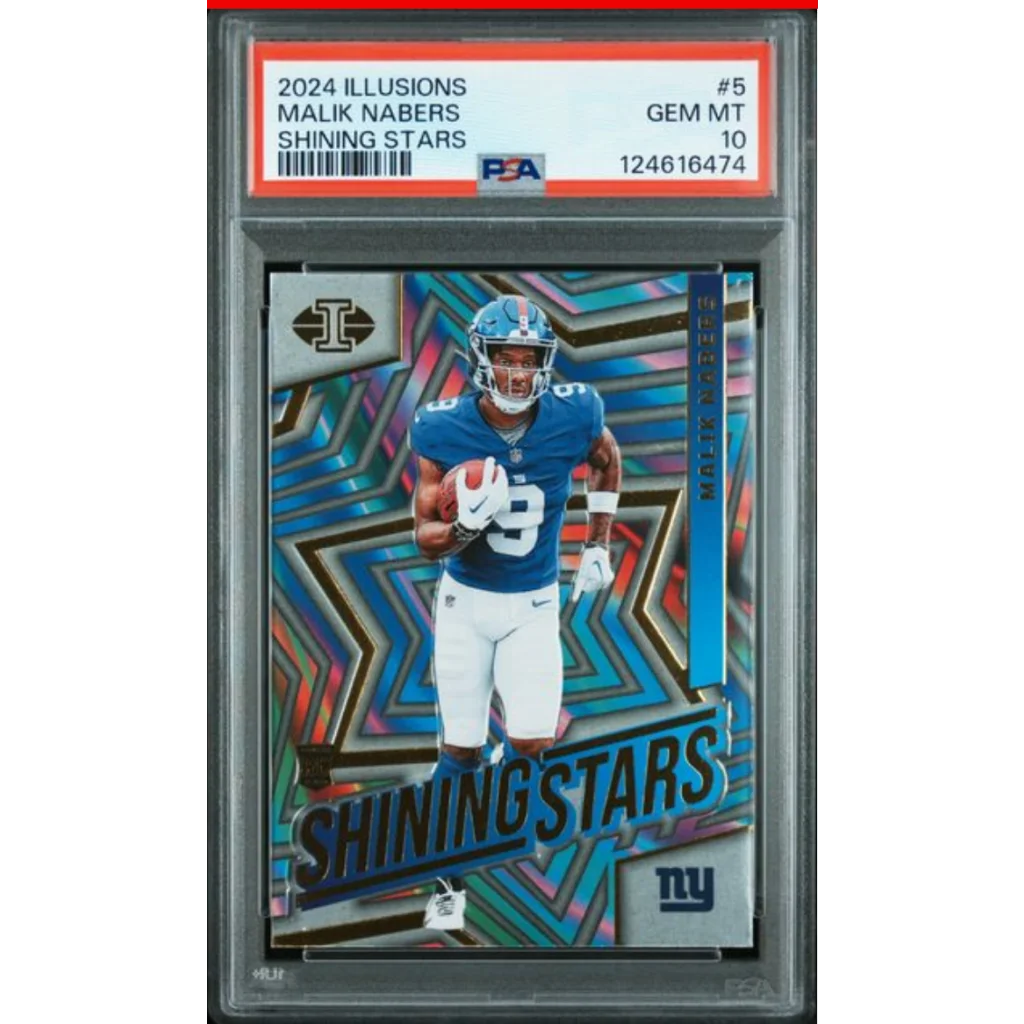 Graded 2024 Panini Illusions Malik Nabers #5 Shining Stars Rookie RC Football Card PSA 10 Gem Mint | Hall of Fame Sports Memorabilia | vintageantiquesgifts.com