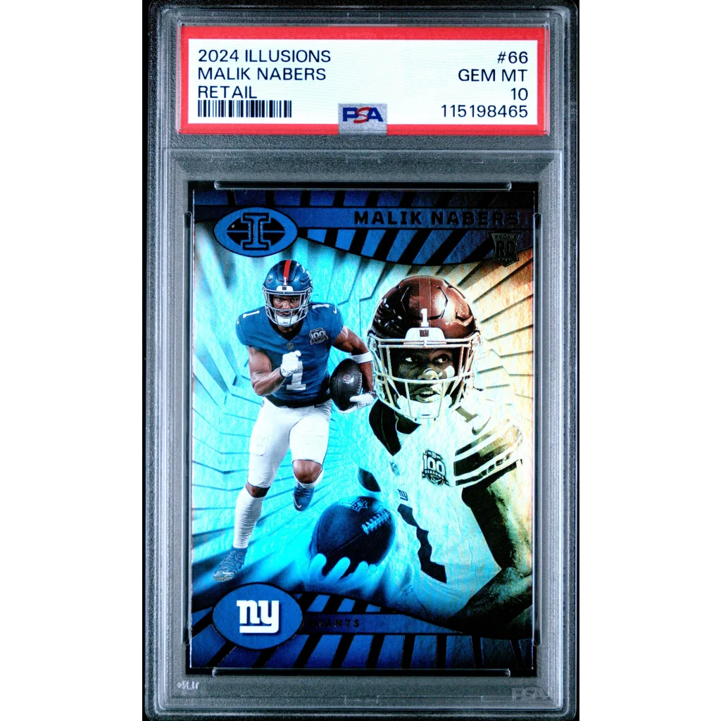 Graded 2024 Panini Illusions Malik Nabers #66 Retail Rookie RC Football Card PSA 10 Gem Mint | Hall of Fame Sports Memorabilia | vintageantiquesgifts.com