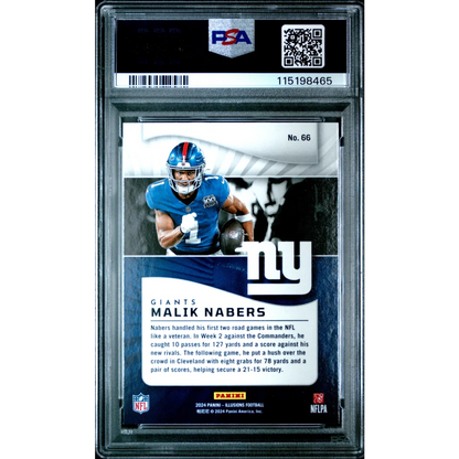 Graded 2024 Panini Illusions Malik Nabers #66 Retail Rookie RC Football Card PSA 10 Gem Mint | PSA 10 Gem Mint Graded Rookie Card | vintageantiquesgifts.com