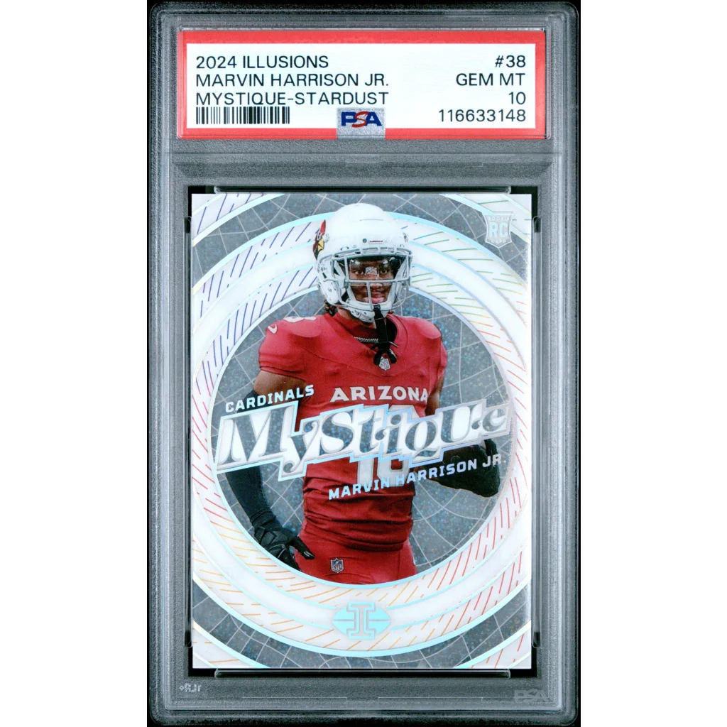 Graded 2024 Panini Illusions Marvin Harrison Jr #38 Mystique Stardust Rookie RC Football Card PSA 10 Gem Mint | Hall of Fame Sports Memorabilia | vintageantiquesgifts.com