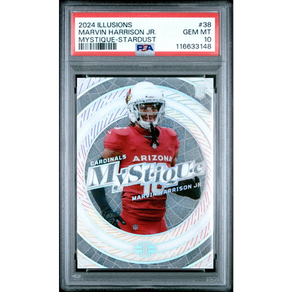 Graded 2024 Panini Illusions Marvin Harrison Jr #38 Mystique Stardust Rookie RC Football Card PSA 10 Gem Mint | Hall of Fame Sports Memorabilia | vintageantiquesgifts.com