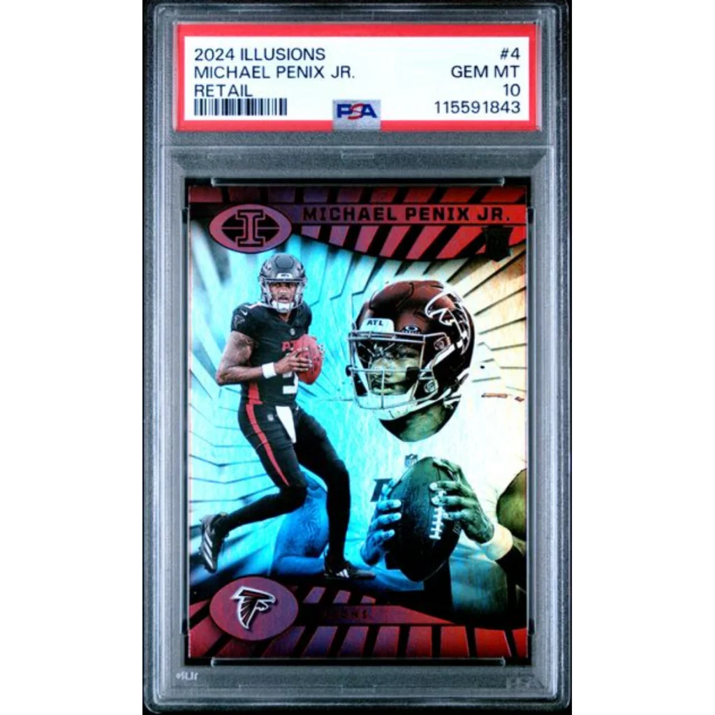 Graded 2024 Panini Illusions Michael Penix Jr #4 Retail Rookie RC Football Card PSA 10 Gem Mint | Hall of Fame Sports Memorabilia | vintageantiquesgifts.com