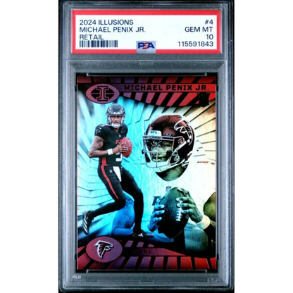 Graded 2024 Panini Illusions Michael Penix Jr #4 Retail Rookie RC Football Card PSA 10 Gem Mint | Hall of Fame Sports Memorabilia | vintageantiquesgifts.com
