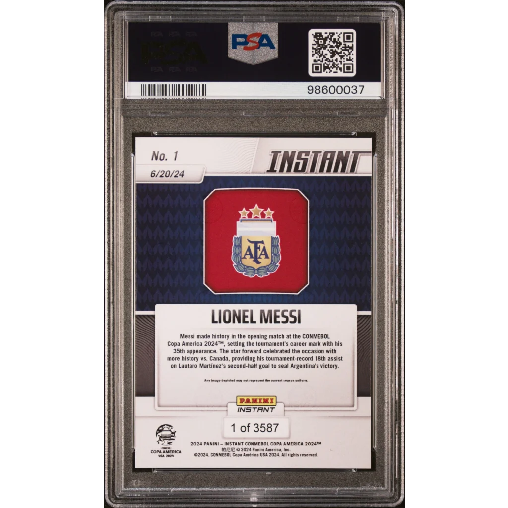 PSA Graded 2024 Lionel Messi Copa America Panini Instant soccer trading card