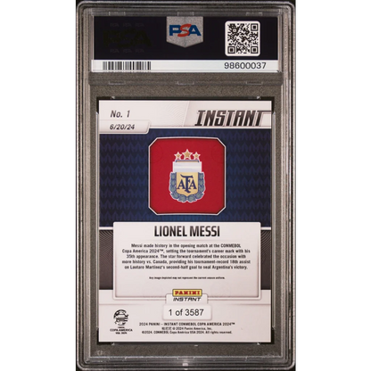PSA Graded 2024 Lionel Messi Copa America Panini Instant soccer trading card