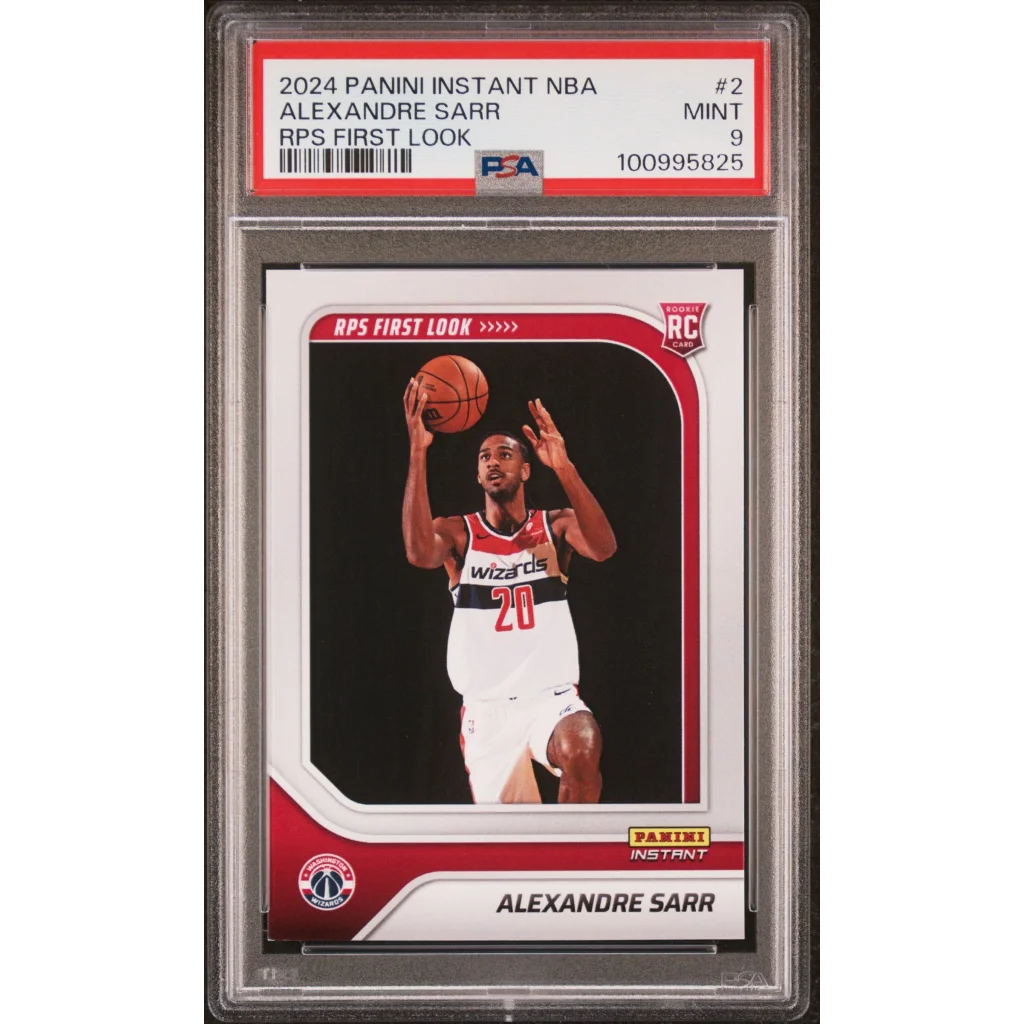 Graded PSA 9 2024 Panini Instant Alexandre Sarr Wizards Rookie Card