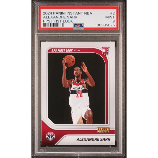 Graded 2024 Panini Instant NBA Alexandre Sarr Rookie First Look basketball card in PSA holder