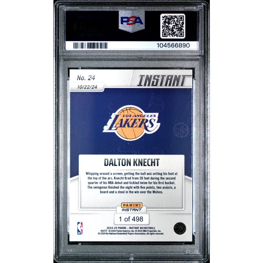 Graded 2024 Panini Instant NBA Dalton Knecht #24 Rookie RC Basketball Card PSA 10 Gem Mint | PSA 10 Gem Mint Graded Rookie Card | vintageantiquesgifts.com
