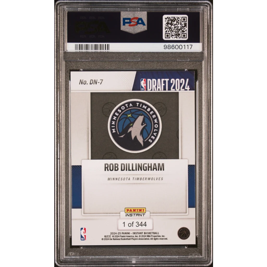 High-quality PSA Mint 9 Rob Dillingham 2024 NBA Draft Night Rookie Card image