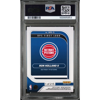 Graded PSA 9 2024 Panini Instant Ron Holland II Rookie RC Basketball Card