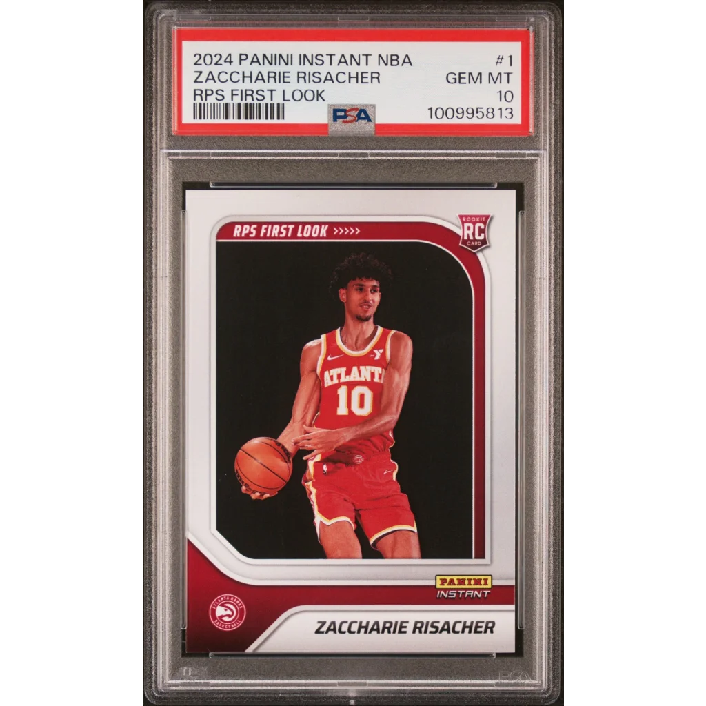 Graded PSA 10 2024 Panini Instant Zacharie Risacher Hawks Rookie Card