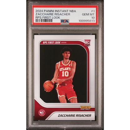 Graded PSA 10 2024 Panini Instant Zacharie Risacher Hawks Rookie Card