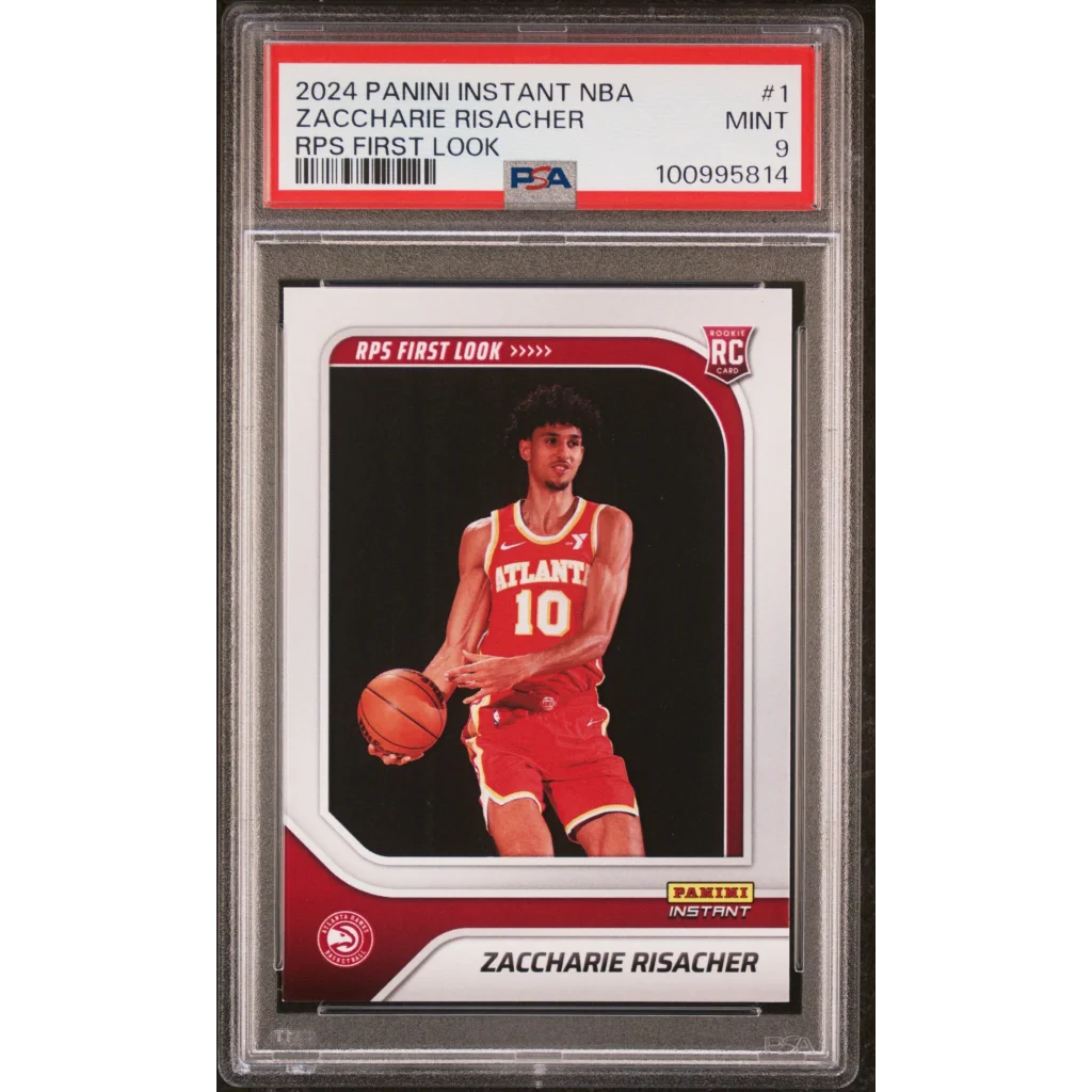 Graded 2024 Panini Instant NBA Zaccharie Risacher #1 RPS First Look Rookie RC Basketball Card PSA 9 Mint | Hall of Fame Sports Memorabilia | vintageantiquesgifts.com