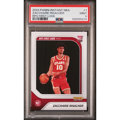 Graded 2024 Panini Instant NBA Zaccharie Risacher #1 RPS First Look Rookie RC Basketball Card PSA 9 Mint | Hall of Fame Sports Memorabilia | vintageantiquesgifts.com