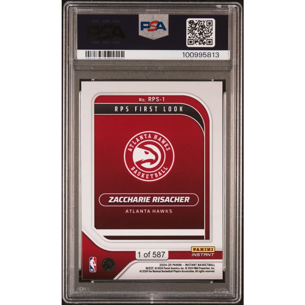 Graded PSA 10 2024 Panini Instant Zaccharie Risacher RPS First Look rookie card