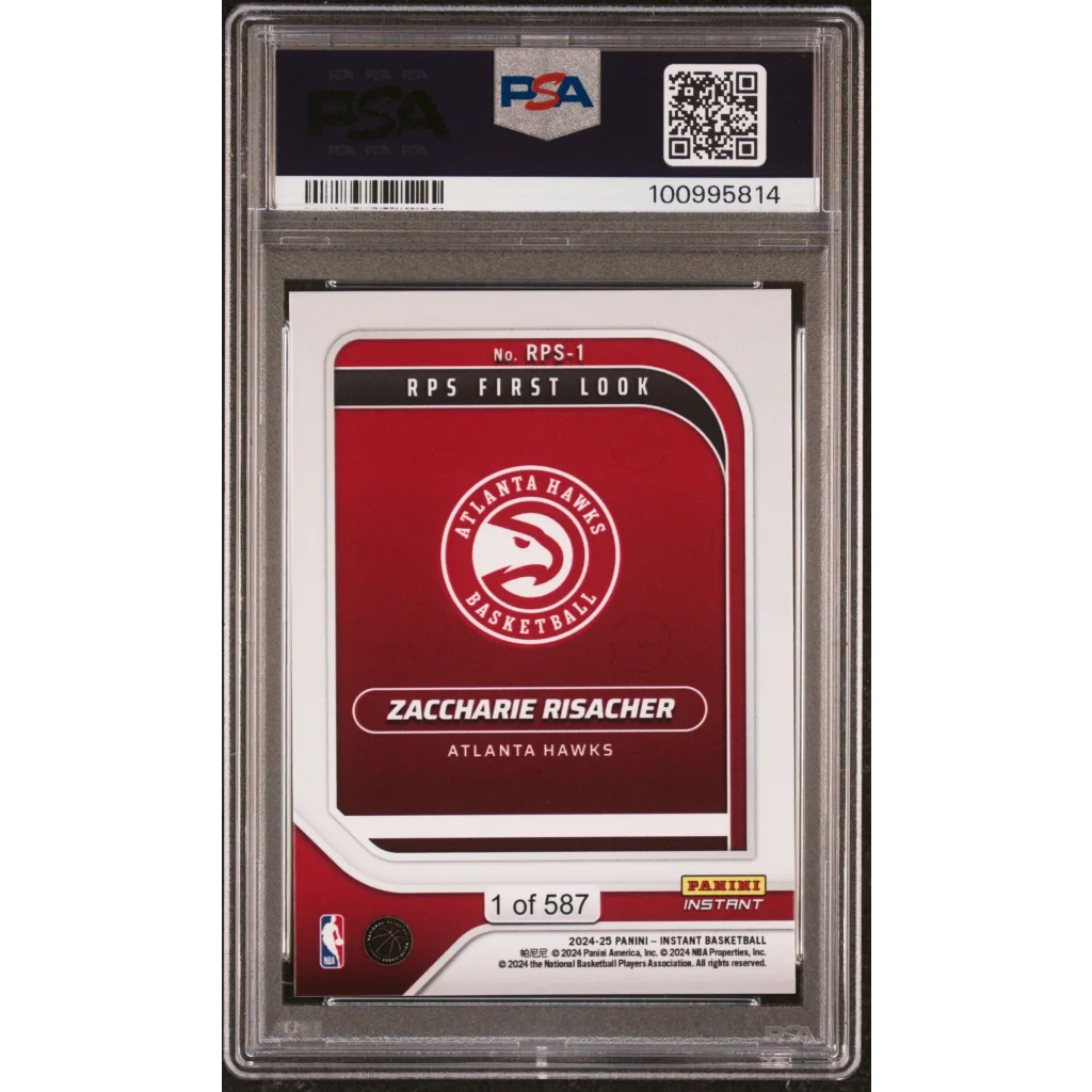 Graded 2024 Panini Instant NBA Zaccharie Risacher #1 RPS First Look Rookie RC Basketball Card PSA 9 Mint | PSA 9 Mint Graded Rookie Card | vintageantiquesgifts.com