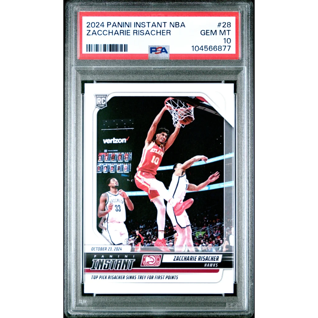 Graded 2024 Panini Instant NBA Zaccharie Risacher #28 Rookie RC Basketball Card PSA 10 Gem Mint | Hall of Fame Sports Memorabilia | vintageantiquesgifts.com