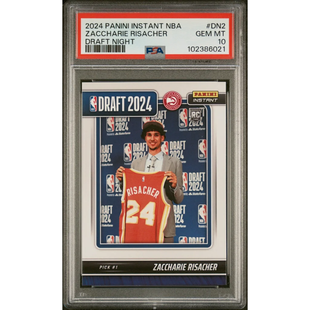 PSA 10 Zaccharie Risacher 2024 NBA Draft Night Rookie Card GEM MT 10