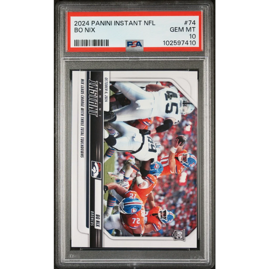 PSA Graded Bo Nix 2024 Panini Instant NFL Rookie Card football trading card