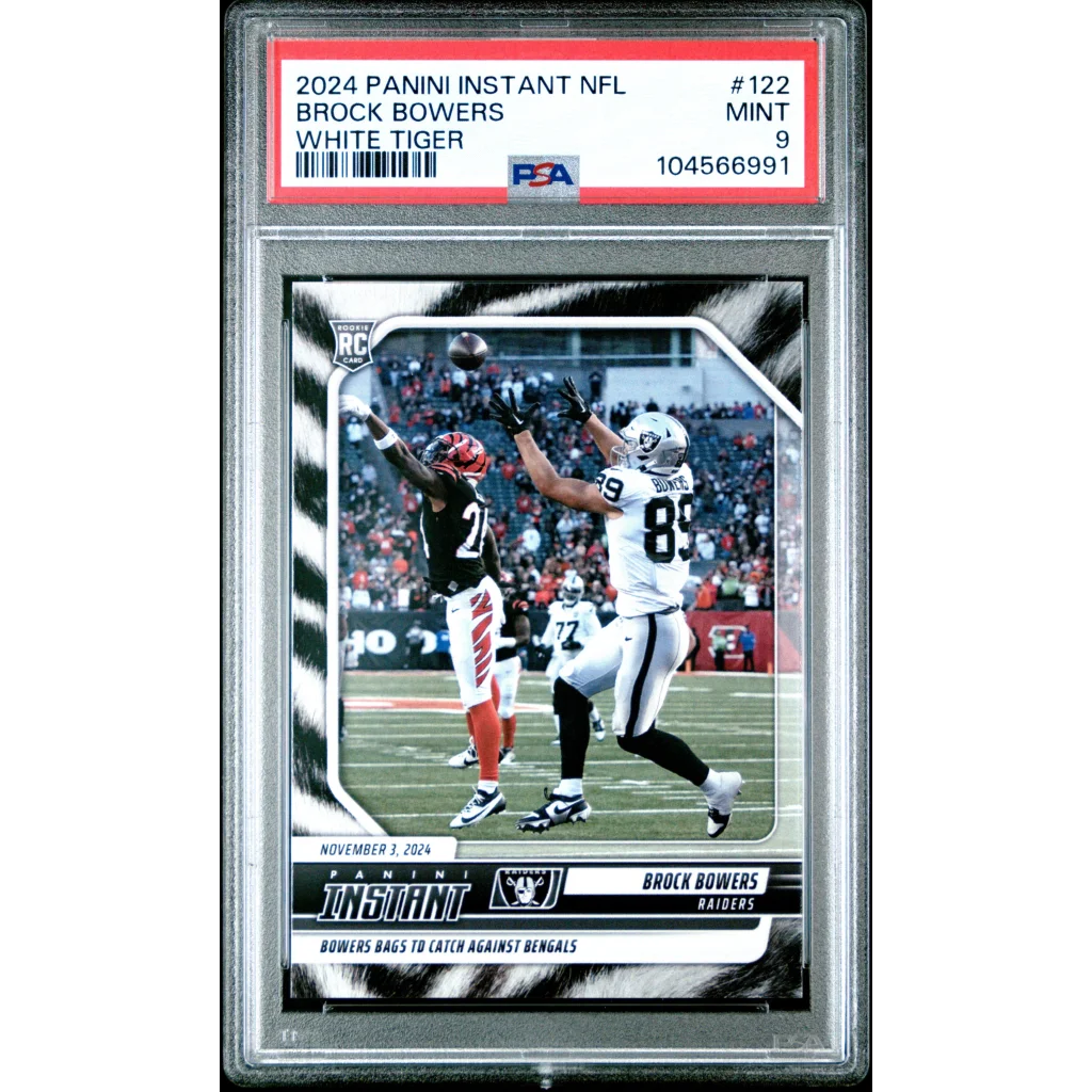 Graded PSA 9 Mint 2024 Panini Instant Brock Bowers Raiders Rookie RC /5