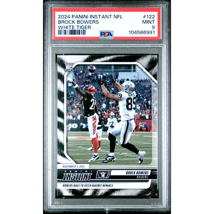 Graded PSA 9 Mint 2024 Panini Instant Brock Bowers Raiders Rookie RC /5