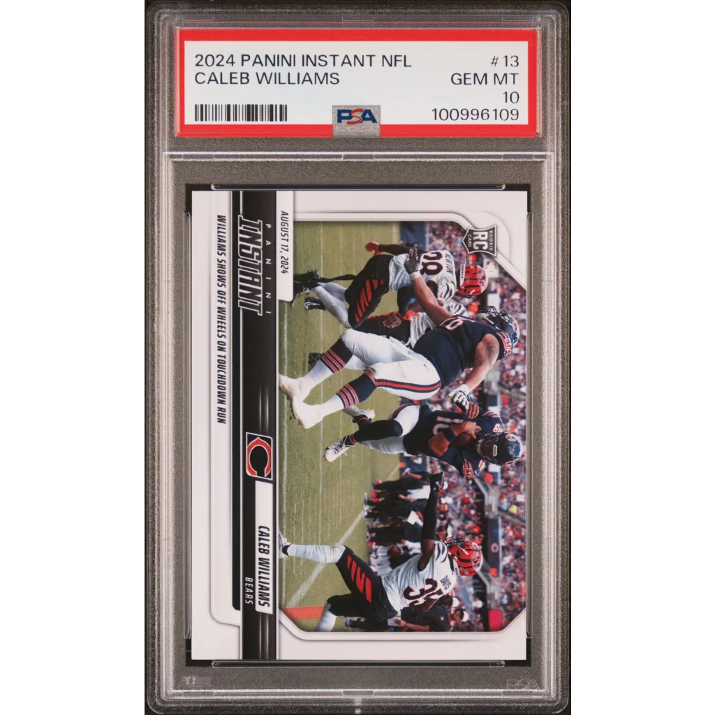 Graded 2024 Panini Instant NFL Caleb Williams #13 Rookie RC Football Card PSA 10 Gem Mint | Hall of Fame Sports Memorabilia | vintageantiquesgifts.com