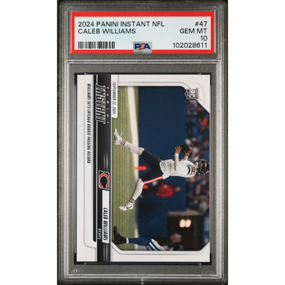 PSA graded Caleb Williams 2024 Panini Instant NFL rookie football card