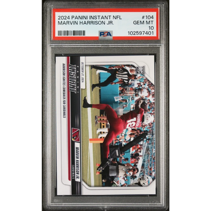Graded PSA 10 gem mint 2024 Panini Instant Marvin Harrison Jr rookie card