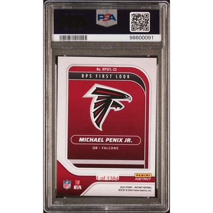 Graded 2024 Panini Instant NFL Michael Penix Jr #RPSFL23 RPS First Look Rookie RC Football Card PSA 9 Mint | PSA 9 Mint Graded Rookie Card | vintageantiquesgifts.com