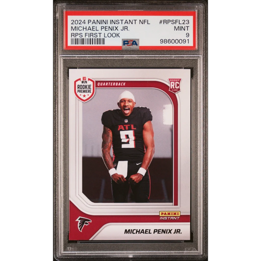 2024 Panini Instant Michael Penix Jr NFL rookie card graded Mint 9 PSA