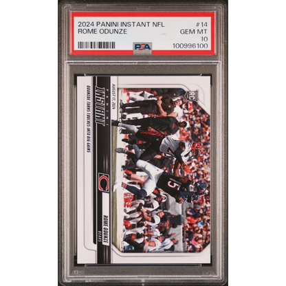 Graded 2024 Panini Instant NFL Rome Odunze #14 Rookie RC Football Card PSA 10 Gem Mint | Hall of Fame Sports Memorabilia | vintageantiquesgifts.com