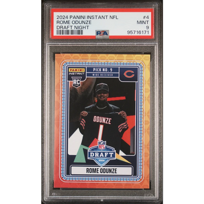 Mint 9 graded Panini Instant NFL Draft Night trading card of Rome Odunze