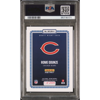 Graded PSA Mint 9 Rome Odunze Panini Instant NFL Draft Night Trading Card