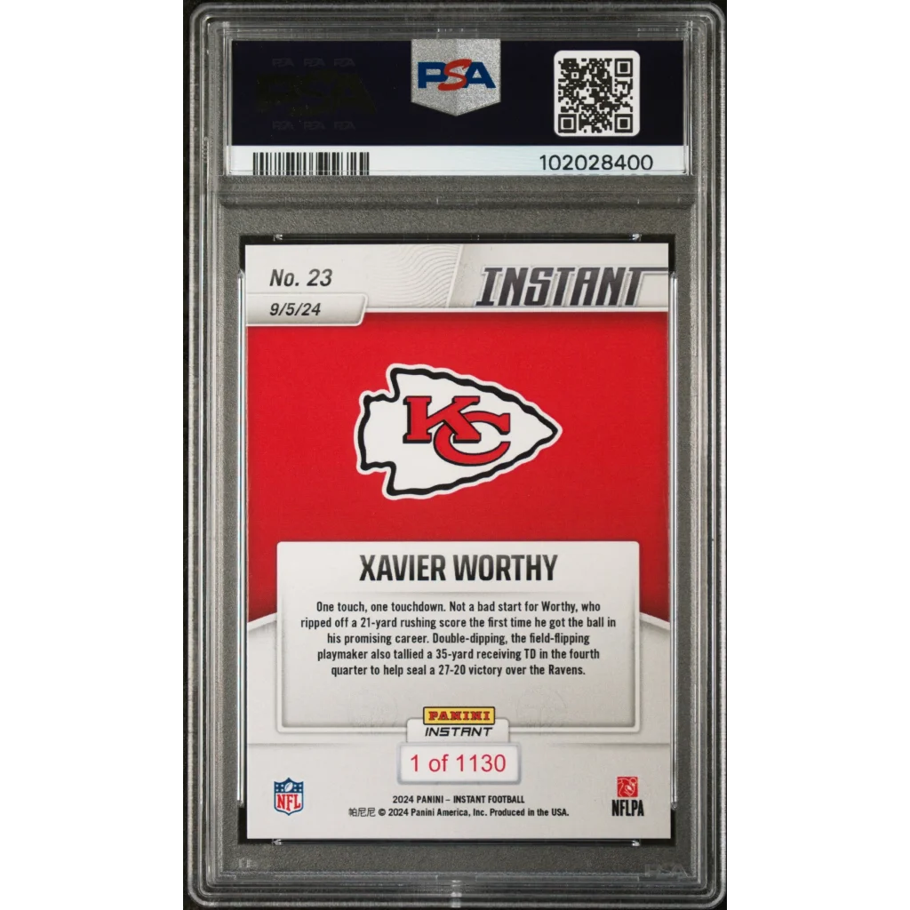 Graded PSA 10 2024 Panini Instant Xavier Worthy Chiefs RC card