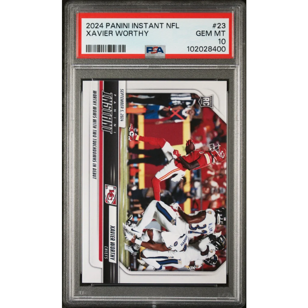 Graded PSA 10 Gem Mint 2024 Panini Instant Xavier Worthy Chiefs RC #23