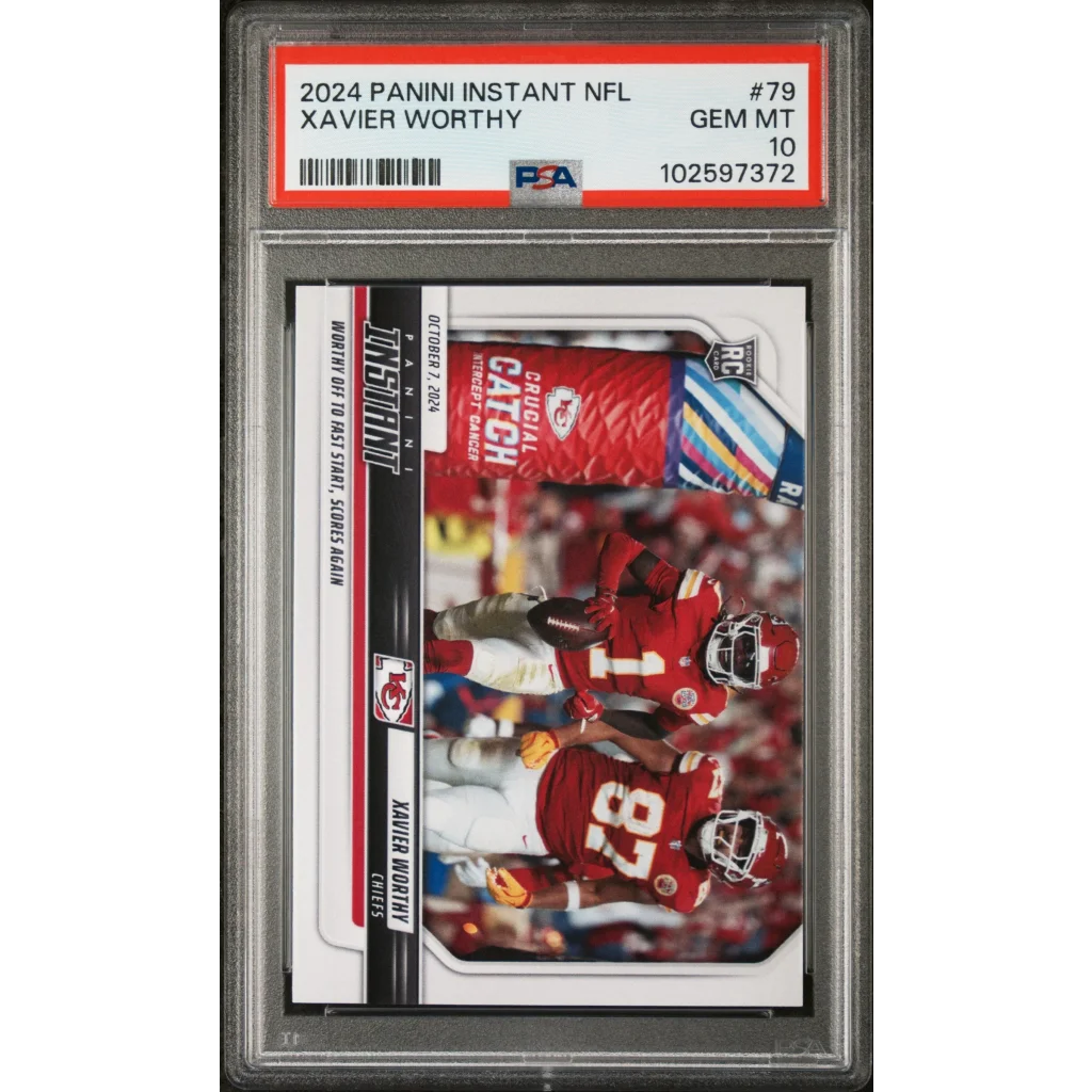 Graded Xavier Worthy 2024 Panini NFL Rookie Card by Professional Sports Authenticator