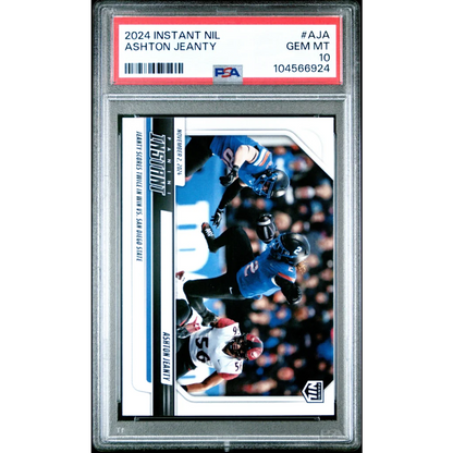 Graded 2024 Panini Instant NIL Ashton Jeanty rookie RC PSA 10 gem mint card in slab